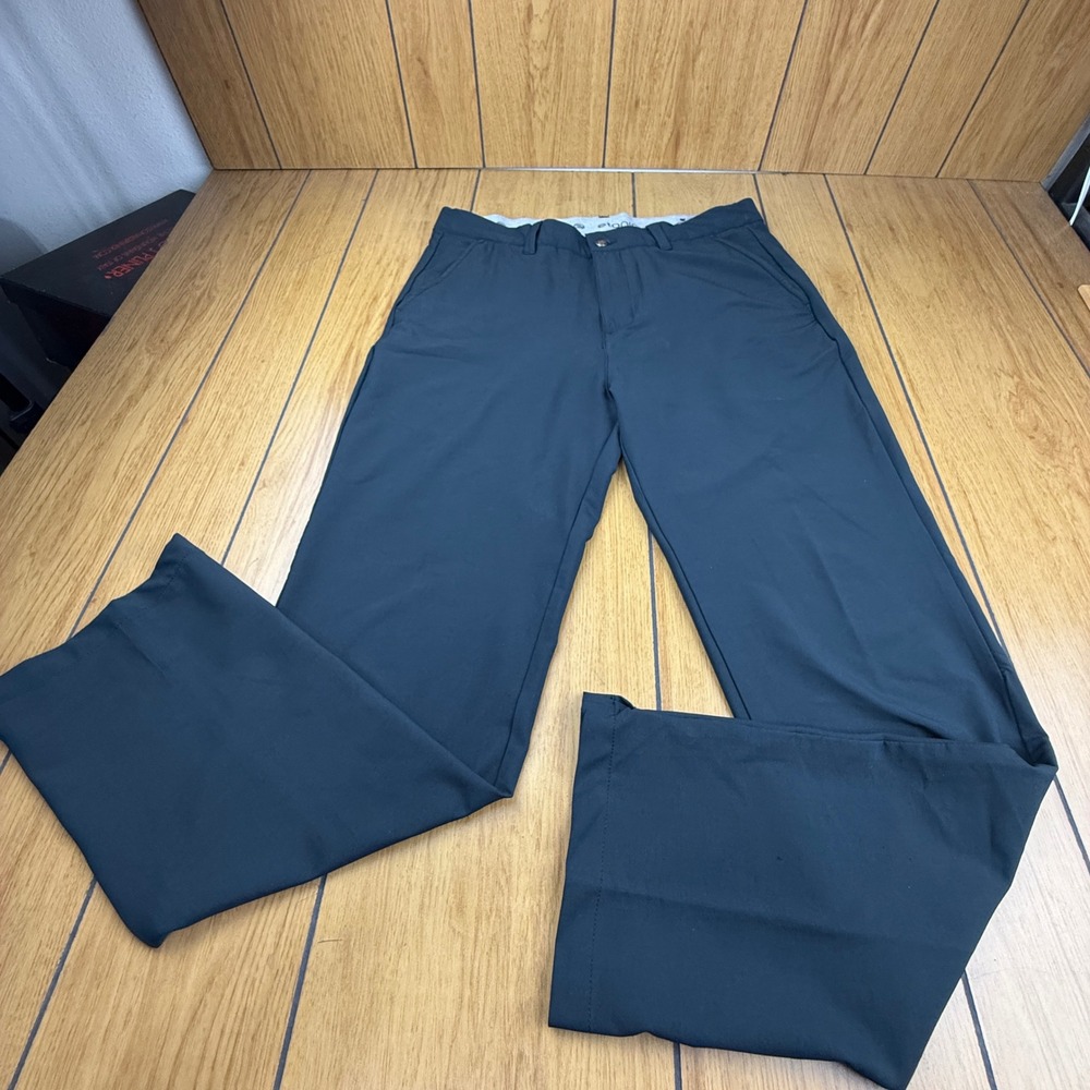 Etonic Mens Golf Pants Black Flat Front Performance Stretch 34/30 BEZPA20000